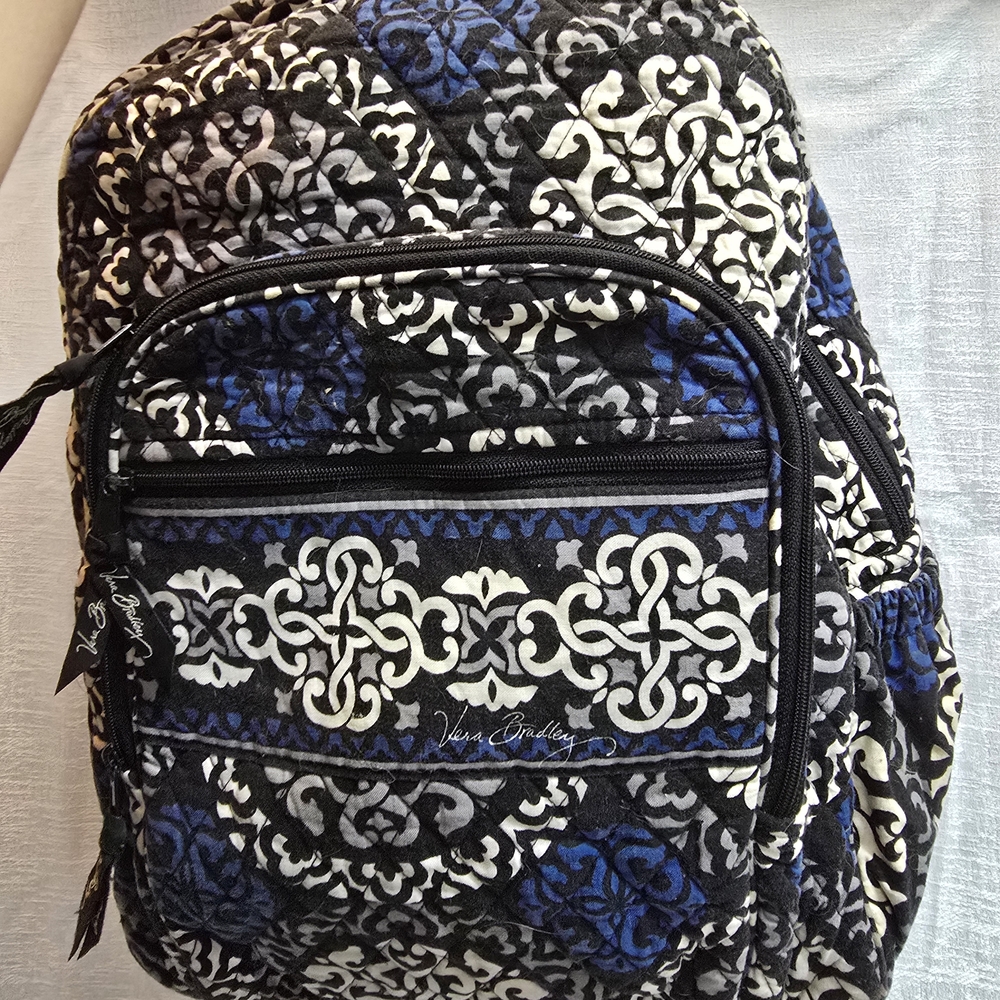 Vera Bradley Laptop Backpack In Canturbury Cobalt